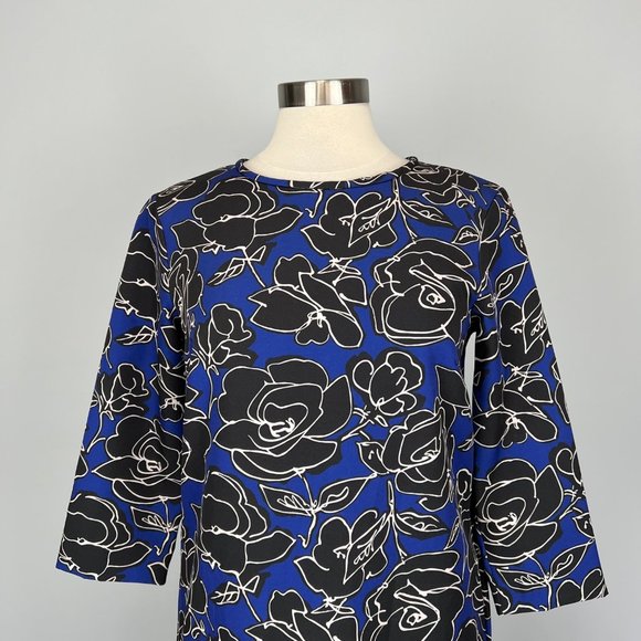 Ottod’Ame Womens Blue Floral Mini Shift Dress Stretch made in Italy size 6 - Picture 4 of 14